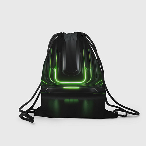 Мешок для обуви Металл и зеленый яркий свет / 3D-принт – фото 2