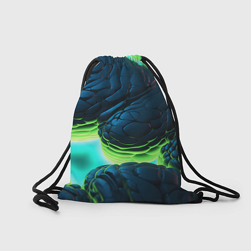 Мешок для обуви Palworld логотип на ярких синих и зеленых неоновых / 3D-принт – фото 2