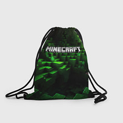 Рюкзак-мешок Minecraft logo зеленые кубики, цвет: 3D-принт