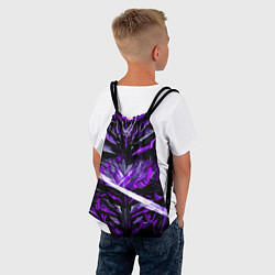 Рюкзак-мешок Фиолетовый камень на чёрном фоне, цвет: 3D-принт — фото 2