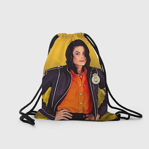 Мешок для обуви Michael Jackson на золотом фоне с графикой / 3D-принт – фото 2