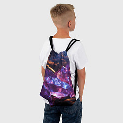 Рюкзак-мешок Фиолетовые комические камни, цвет: 3D-принт — фото 2
