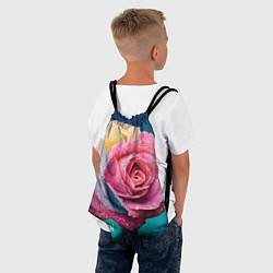 Рюкзак-мешок Роза на голубом - woman, цвет: 3D-принт — фото 2