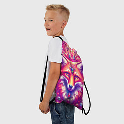 Рюкзак-мешок Лиса с драгоценными камнями, цвет: 3D-принт — фото 2