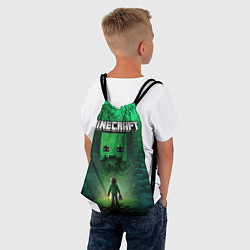 Рюкзак-мешок Minecraft зеленый персонаж и зеленые горы, цвет: 3D-принт — фото 2