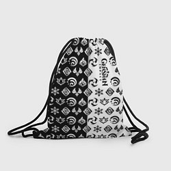 Мешок для обуви Genshin Impact - black and white