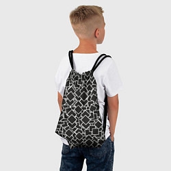 Рюкзак-мешок Ромб черно - белый, цвет: 3D-принт — фото 2