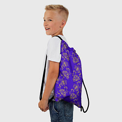 Рюкзак-мешок Контурные цветы на фиолетовом фоне, цвет: 3D-принт — фото 2