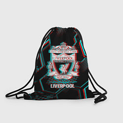 Мешок для обуви Liverpool FC в стиле glitch на темном фоне