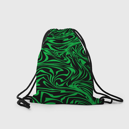 Мешок для обуви Узор на черном фоне с ярким зеленым абстрактным ди / 3D-принт – фото 2