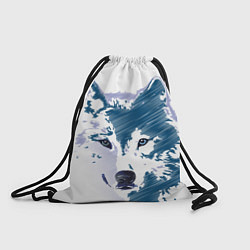 Рюкзак-мешок Волк темно-синий, цвет: 3D-принт