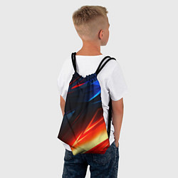 Рюкзак-мешок Geometry stripes neon steel, цвет: 3D-принт — фото 2