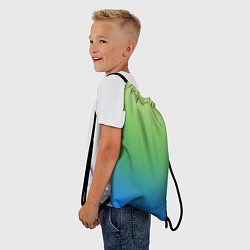 Рюкзак-мешок Градиент зелёно-голубой, цвет: 3D-принт — фото 2