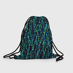 Рюкзак-мешок Тёмный сине-зелёный паттерн мелкая мозаика, цвет: 3D-принт