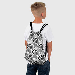 Рюкзак-мешок Современный черно белый геометрический узор, цвет: 3D-принт — фото 2