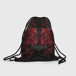 Рюкзак-мешок Кельтские узоры - волки и топоры, цвет: 3D-принт
