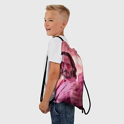 Рюкзак-мешок Джон Уик в розовых очках сердечках, цвет: 3D-принт — фото 2