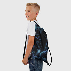 Рюкзак-мешок Синие неоновые молнии, цвет: 3D-принт — фото 2