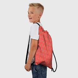 Рюкзак-мешок Светлый красный треугольные полосы, цвет: 3D-принт — фото 2