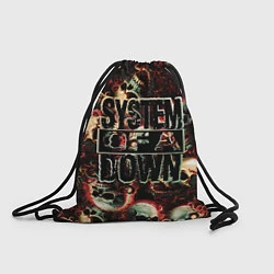 Рюкзак-мешок System of a Down на фоне черепов, цвет: 3D-принт