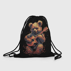 Рюкзак-мешок Большой плюшевый медведь играет на гитаре, цвет: 3D-принт