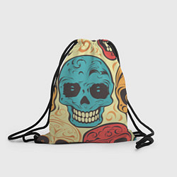 Рюкзак-мешок Праздничные черепа, цвет: 3D-принт