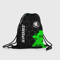 Рюкзак-мешок Skoda green sport hexagon, цвет: 3D-принт