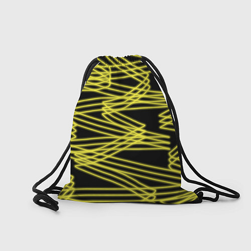 Мешок для обуви Желтые светящиеся линии / 3D-принт – фото 2