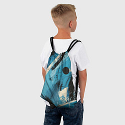 Рюкзак-мешок Синие белые черные мазки краски, цвет: 3D-принт — фото 2