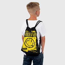 Рюкзак-мешок Nirvana - смайлик, цвет: 3D-принт — фото 2
