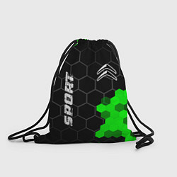 Рюкзак-мешок Citroen green sport hexagon, цвет: 3D-принт