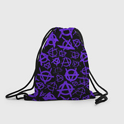 Рюкзак-мешок Узор анархия фиолетовый, цвет: 3D-принт