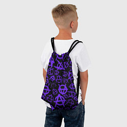Рюкзак-мешок Узор анархия фиолетовый, цвет: 3D-принт — фото 2