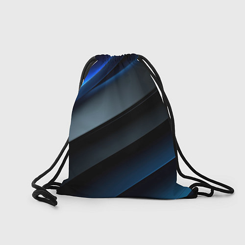 Мешок для обуви Темная синяя стильная абстракция на черном фоне / 3D-принт – фото 2