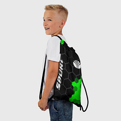 Рюкзак-мешок Daewoo green sport hexagon, цвет: 3D-принт — фото 2