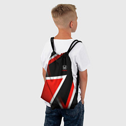 Рюкзак-мешок Honda - красные треугольники, цвет: 3D-принт — фото 2