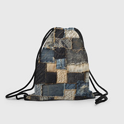 Мешок для обуви Заплатки пэчворк на джинсе