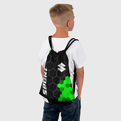 Рюкзак-мешок Suzuki green sport hexagon, цвет: 3D-принт — фото 2