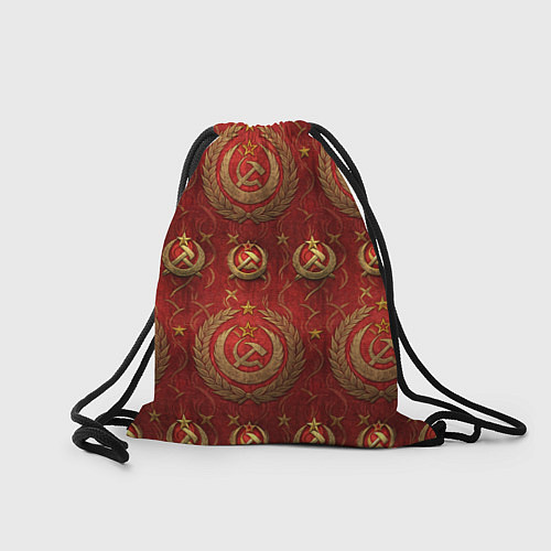 Мешок для обуви День Победы золотой текст на красном фоне СССР / 3D-принт – фото 2