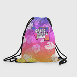Рюкзак-мешок Grand Theft Auto VI - пальмы, цвет: 3D-принт