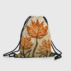 Рюкзак-мешок Мозаика осенняя листва в теплых тонах, цвет: 3D-принт