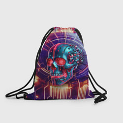 Рюкзак-мешок Cyber art skull - steel metal, цвет: 3D-принт