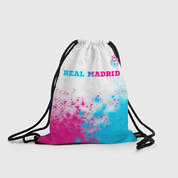 Рюкзак-мешок Real Madrid neon gradient style посередине, цвет: 3D-принт