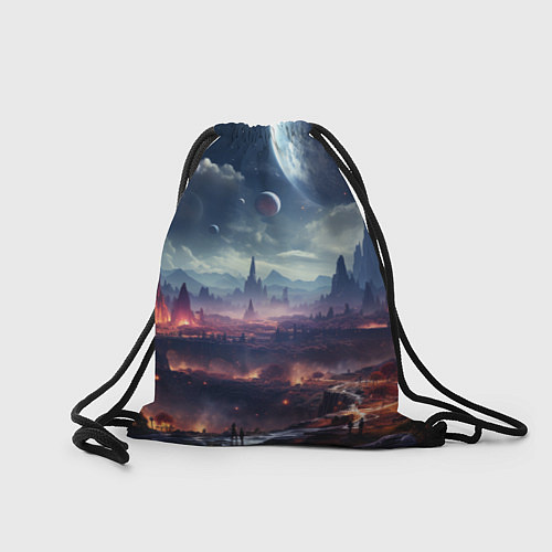 Мешок для обуви Фантастическая планета внутри космоса / 3D-принт – фото 2