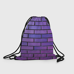 Рюкзак-мешок Кирпичная стена фиолетовый паттерн, цвет: 3D-принт