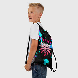Рюкзак-мешок Ведьмак неоновые краски лого, цвет: 3D-принт — фото 2
