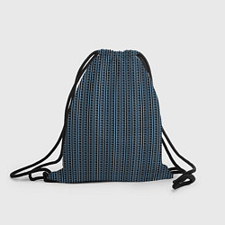 Рюкзак-мешок Чёрно-синий полосы в горошек, цвет: 3D-принт