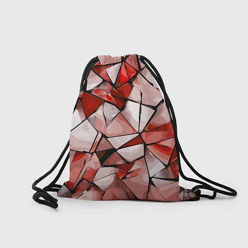 Мешок для обуви Чёрно-красная абстракция и чёрные полосы / 3D-принт – фото 2