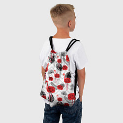 Рюкзак-мешок Фламинго с розой, цвет: 3D-принт — фото 2