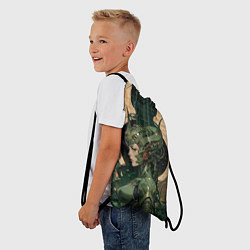 Рюкзак-мешок Девушка-андроид в защитной броне, цвет: 3D-принт — фото 2